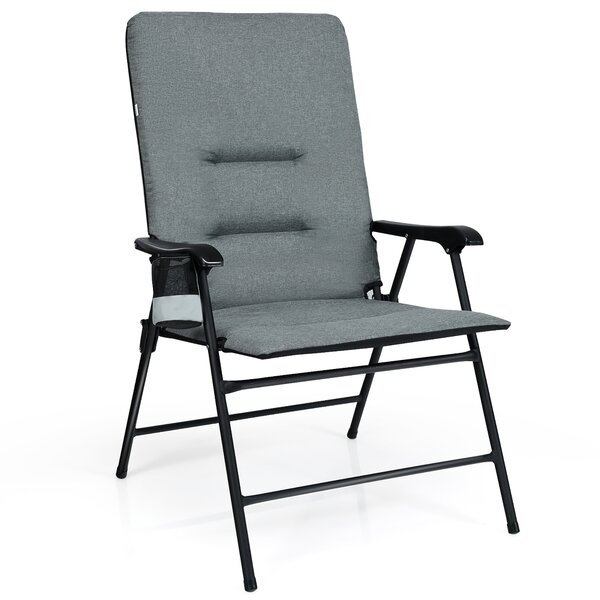 Arlmont   Co. Briscoe Fabric Padded Patio Folding Chair 